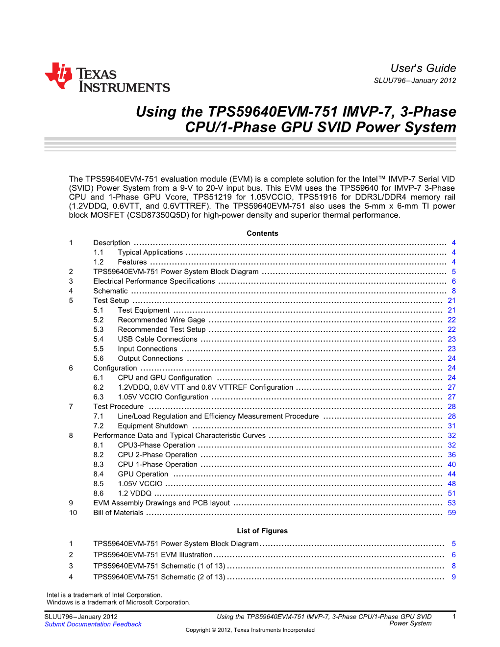 TPS59640EVM-751 Evaluation Module User's Guide