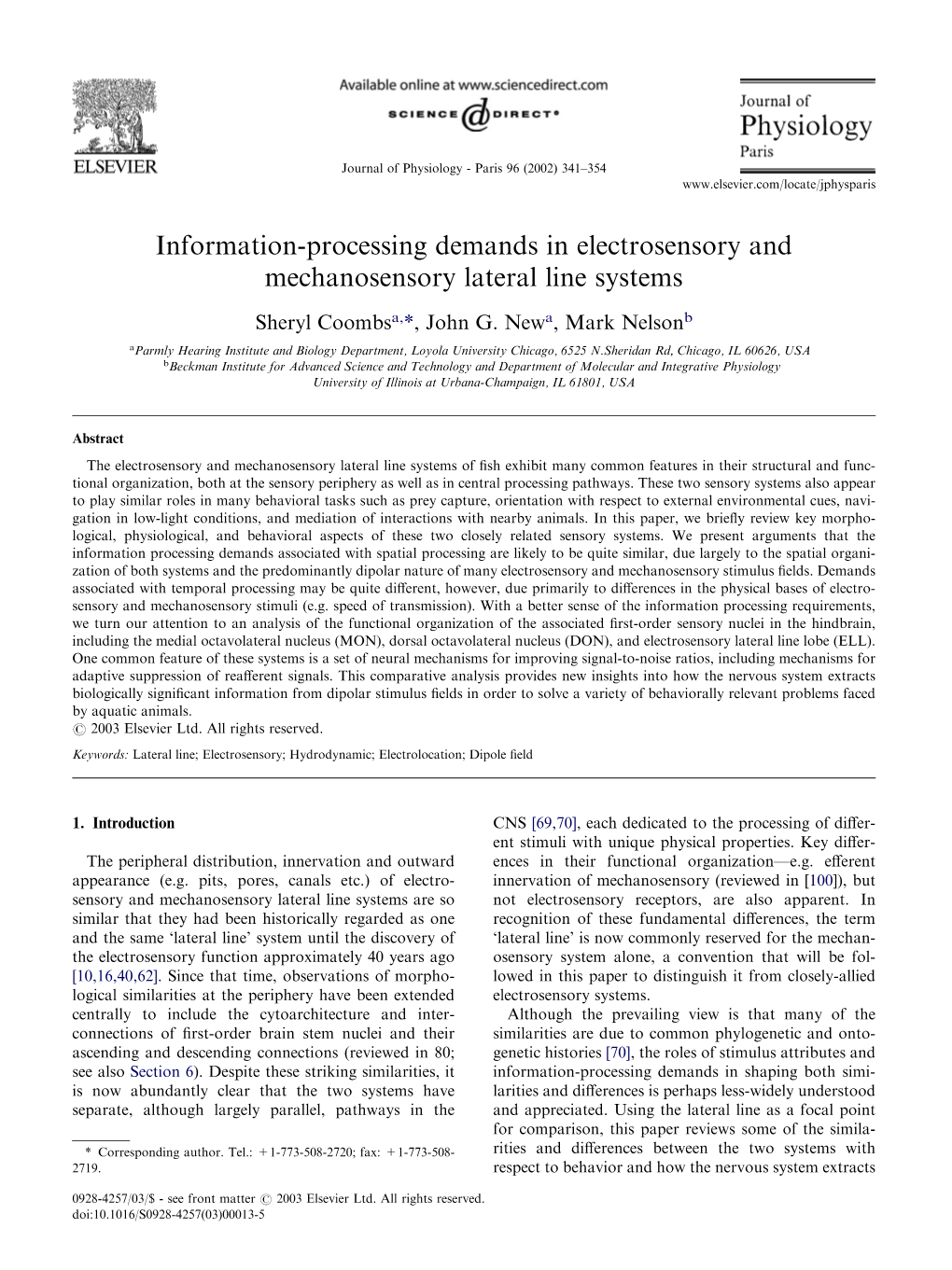 Information-Processing Demands in Electrosensory and Mechanosensory Lateral Line Systems