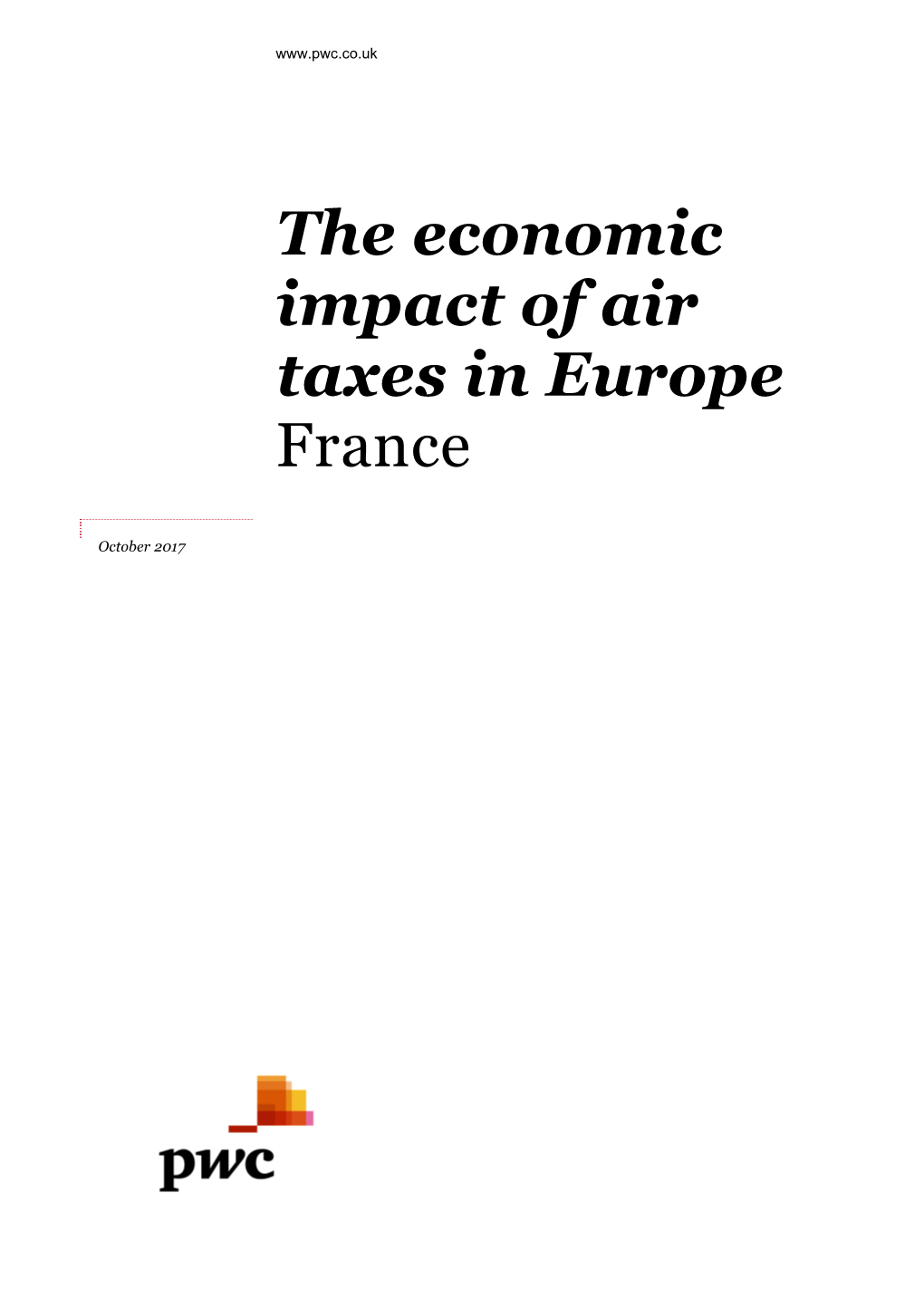 The Economic Impact of Air Taxes in Europe France
