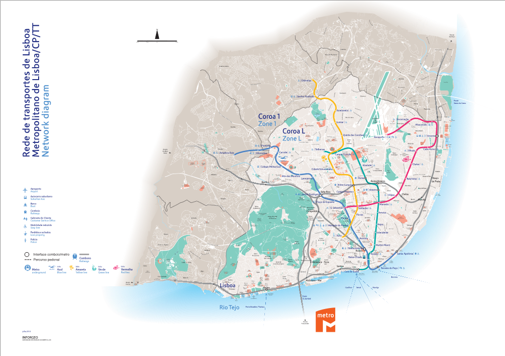 Mapa Da Rede Metro Julho2012