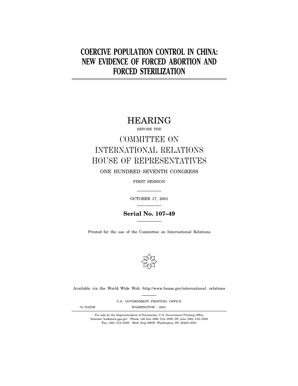 Coercive Population Control in China: New Evidence of Forced Abortion and Forced Sterilization