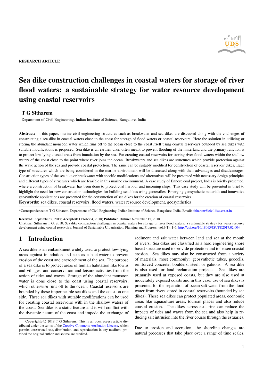 Sea Dike Construction Challenges in Coastal Waters for Storage of River ﬂood Waters: a Sustainable Strategy for Water Resource Development Using Coastal Reservoirs