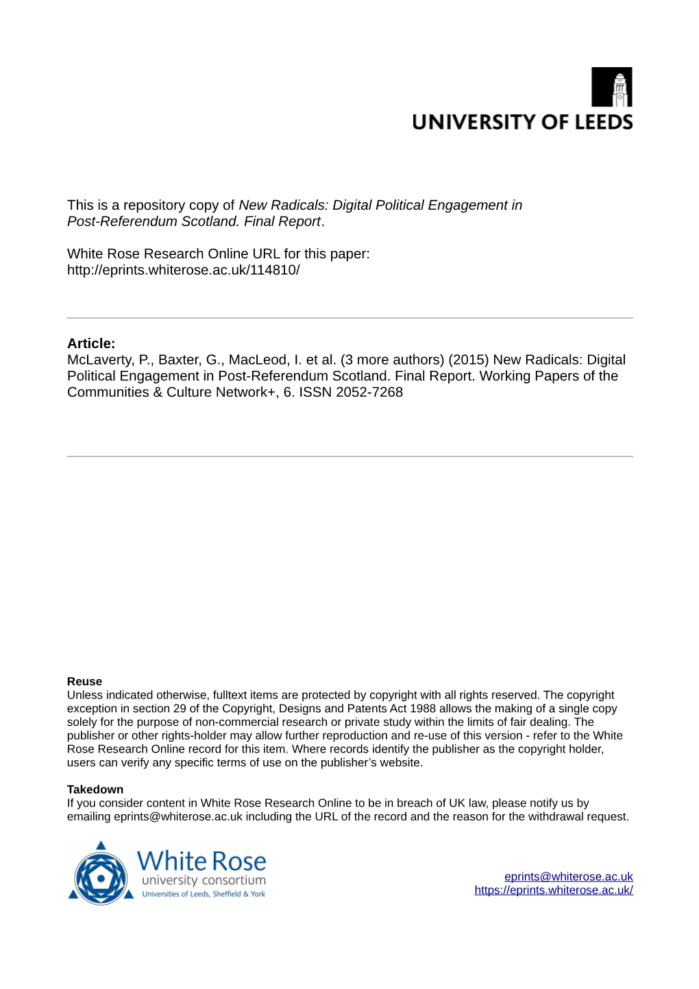 New Radicals: Digital Political Engagement in Post-Referendum Scotland