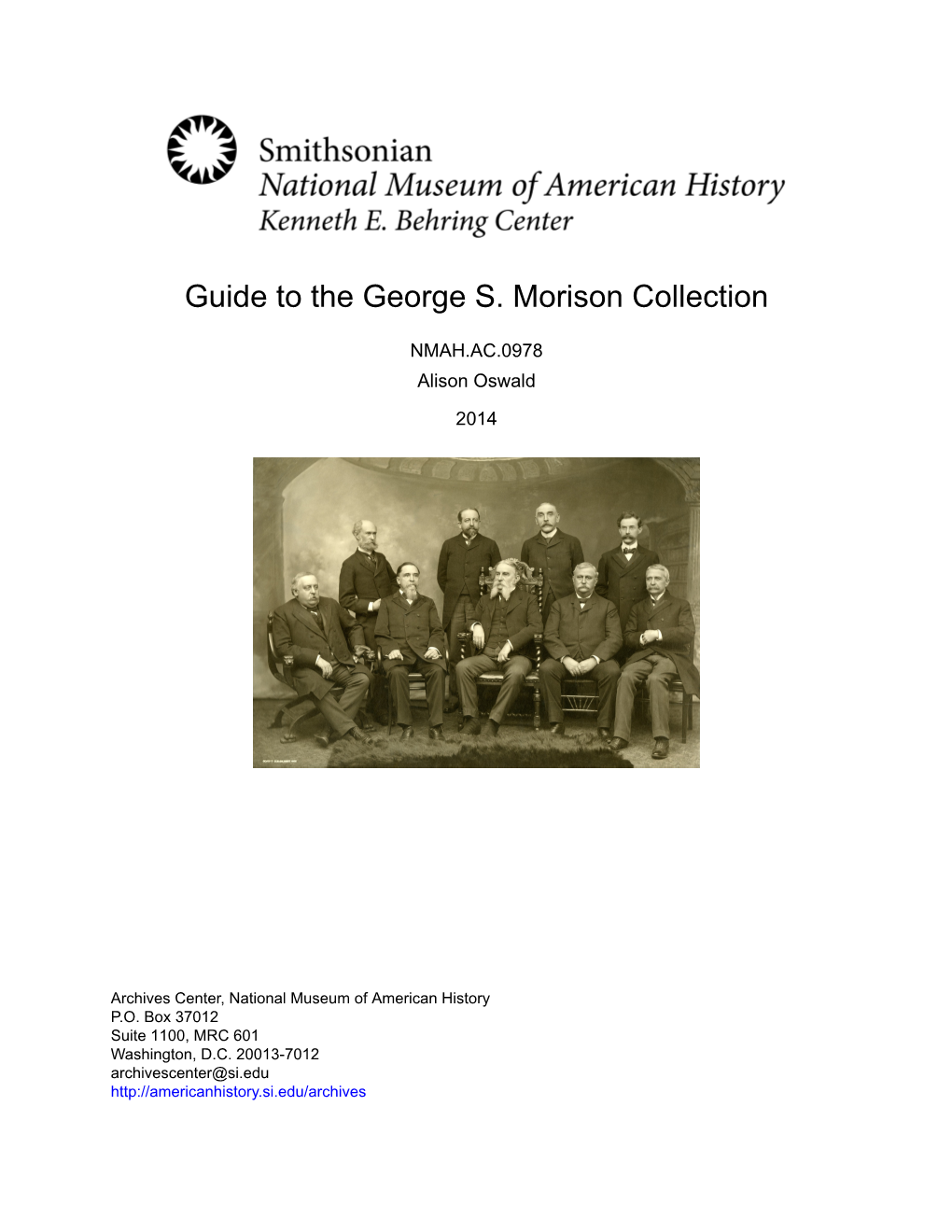 Guide to the George S. Morison Collection