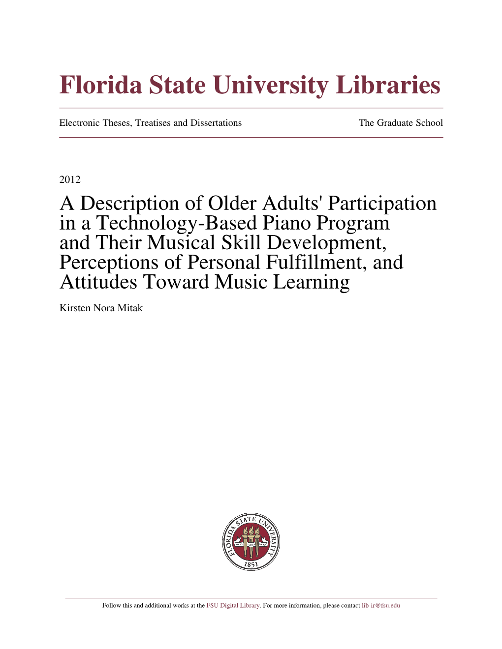 A Description of Older Adults' Participation in a Technology