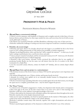 Prokofiev's War & Peace