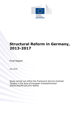 Structural Reform in Germany, 2013-2017