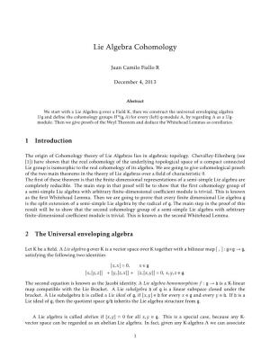 Lie Algebra Cohomology