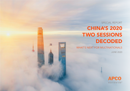 China's 2020 Two Sessions Decoded