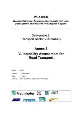 Annex 3 Vulnerability Assessment for Road Transport