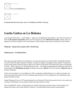 Lucho Gatica En La Habana