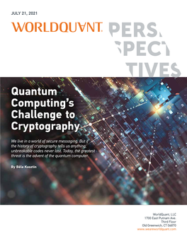 Quantum Computing's Challenge to Cryptography