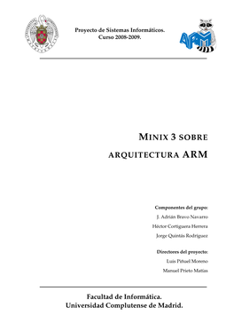 Minix 3 Sobre Arquitectura
