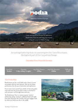 An Unforgettable Trip That Circumnavigates the Tatra Mountains, the Highest Part of the Carpathian Range