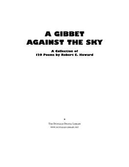 A Gibbet Against the Sky (Poems)