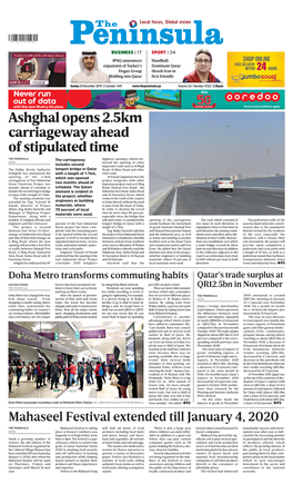 Ashghal Opens 2.5Km Carriageway Ahead of Stipulated Time