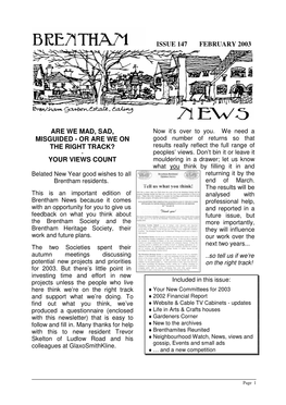 Issue 147 February 2003 Are We Mad, Sad, Misguided