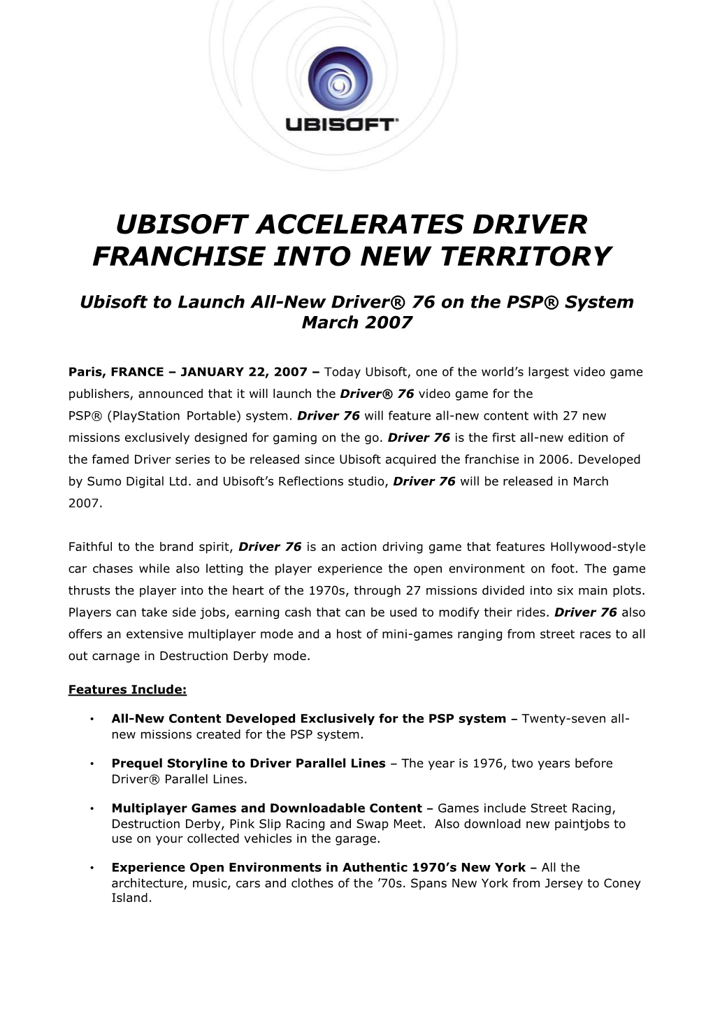 Ubisoft Accelerates Driver Franchise Into New Territory