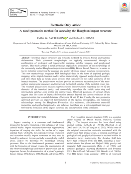 A Novel Geomatics Method for Assessing the Haughton Impact Structure