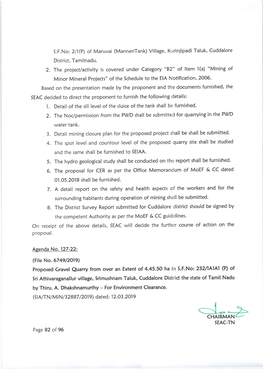 CHAIRMAN? SEAC.TN Page 82 of 96 the Proposal Was Placed in the 127Th SEAC Meeting Held on 15.03.2019