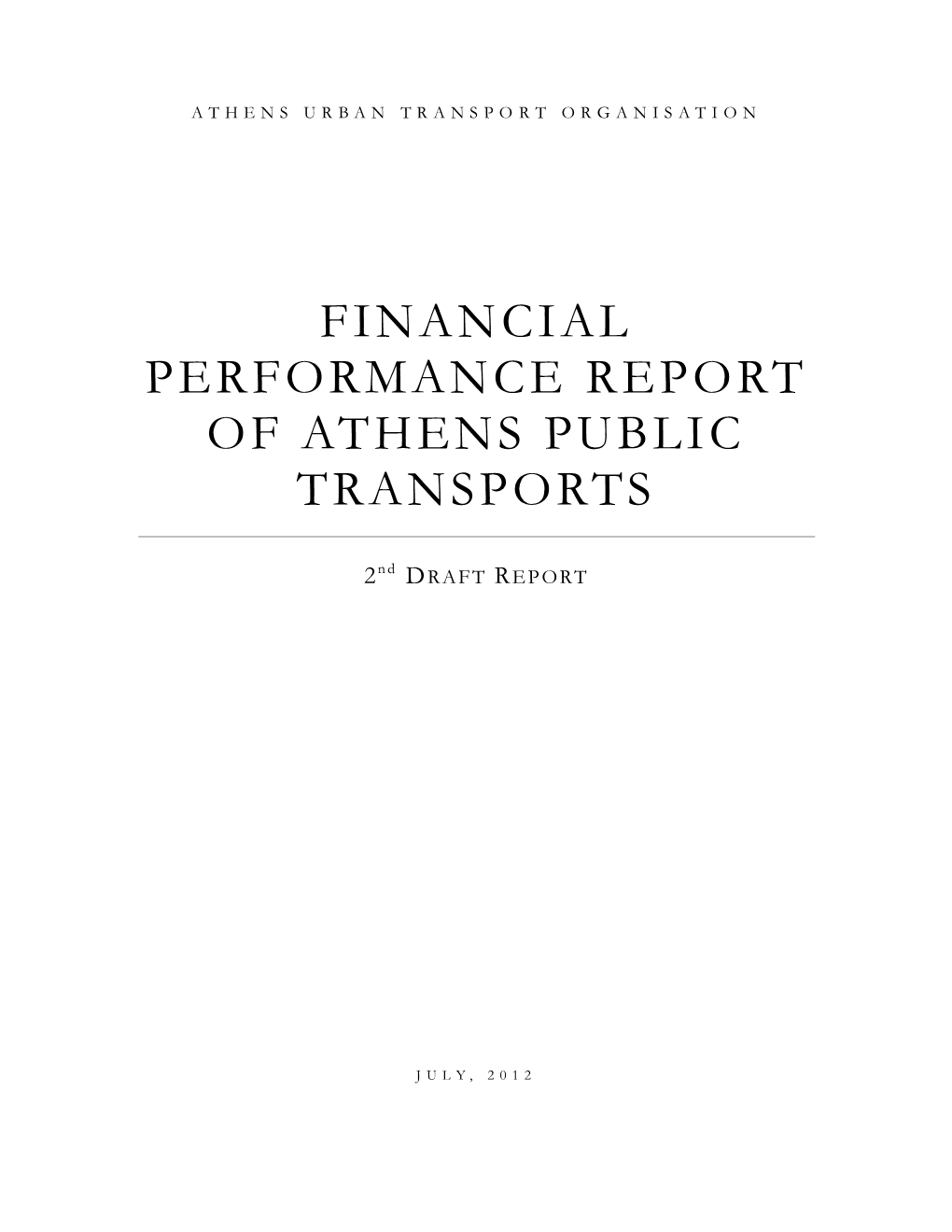 Financial Performance Report of Athens Public Transports