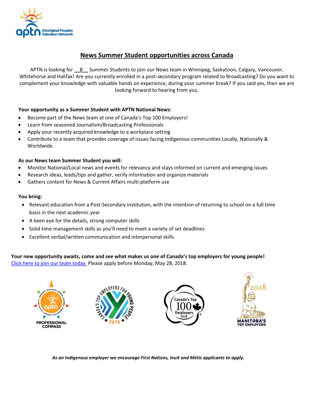 News Summer Student Opportunities Across Canada