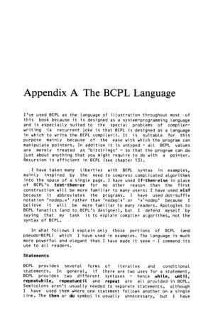 Appendix a the BCPL Language