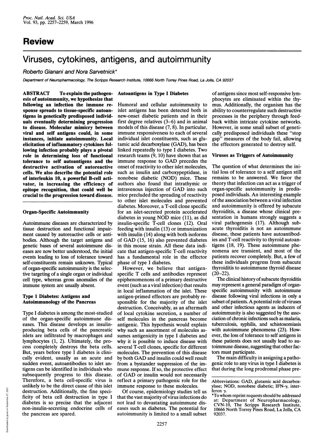 Viruses, Cytokines, Antigens, and Autoimmunity