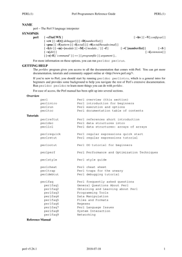 Perl Programmers Reference Guide PERL(1)