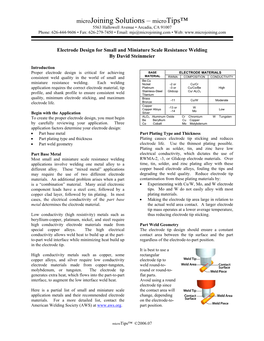 Resistance Welding by David Steinmeier