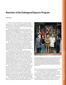 Overview of the Endangered Species Program