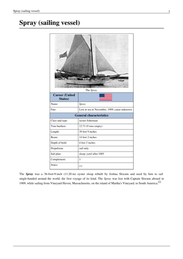 Sailing Vessel) 1 Spray (Sailing Vessel)