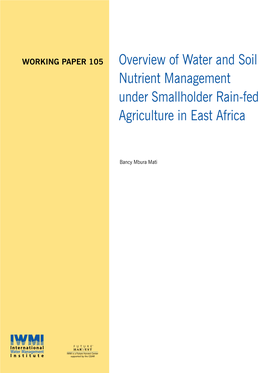 Overview of Water and Soil Nutrient Management Under Smallholder Rain-Fed Agriculture in East Africa