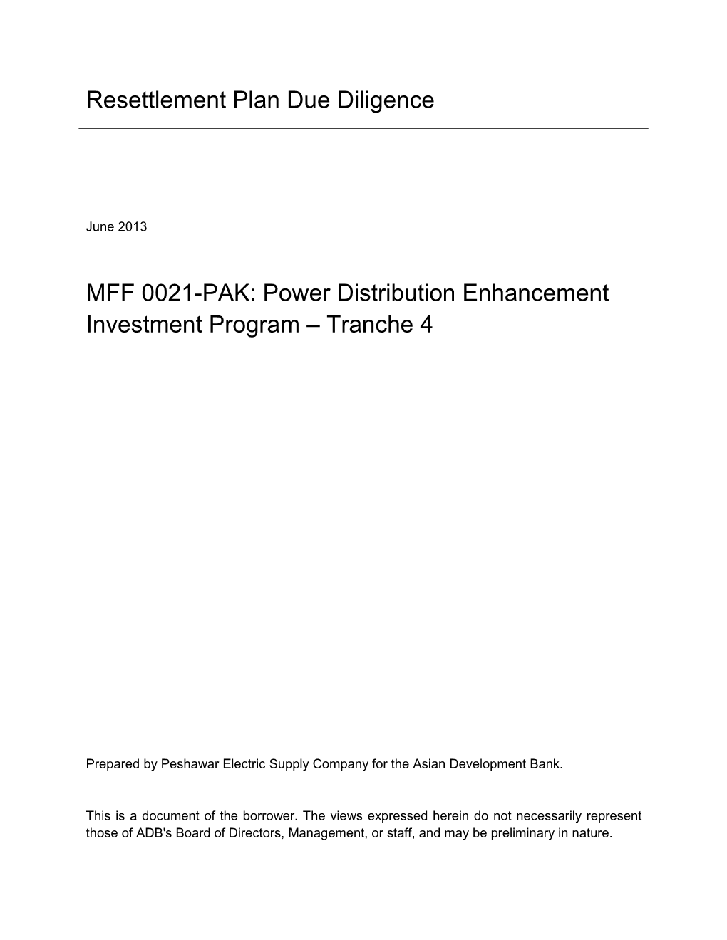 38456-037: Power Distribution Enhancement Investment Program