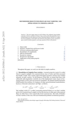 Boundedness Results for Singular Fano Varieties, and Applications to Cremona Groups 3