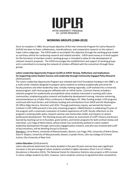 IUPLR Working Groups Guidelines and Application Form