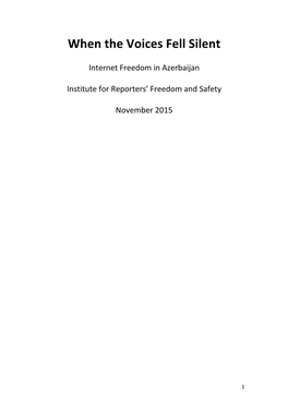 Internet Freedom in Azerbaijan