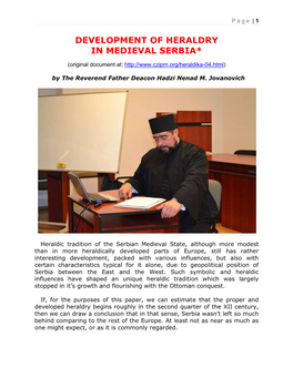 Development of Heraldry in Medieval Serbia*