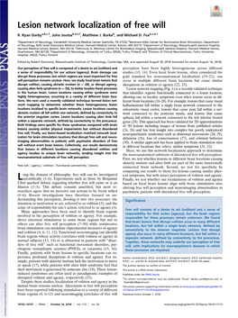 Lesion Network Localization of Free Will