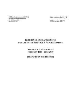 Reference Exchange Rates for Use in the First Gcf Replenishment