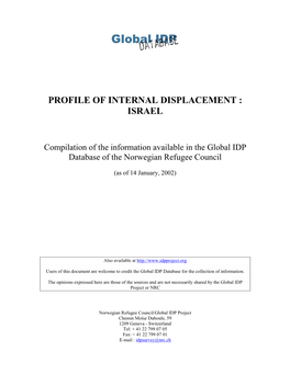 Profile of Internal Displacement : Israel