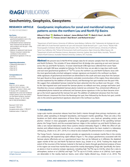 Geodynamic Implications for Zonal and Meridional Isotopic Patterns