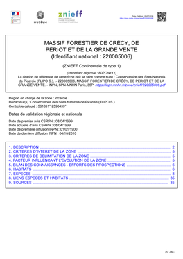 MASSIF FORESTIER DE CRÉCY, DE PÉRIOT ET DE LA GRANDE VENTE (Identifiant National : 220005006)