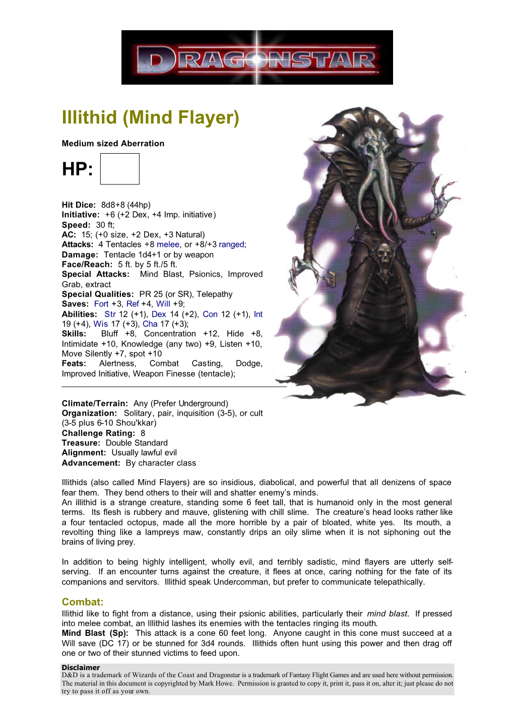 Illithid (Mind Flayer)