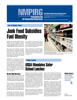 Junk Food Subsidies Fuel Obesity
