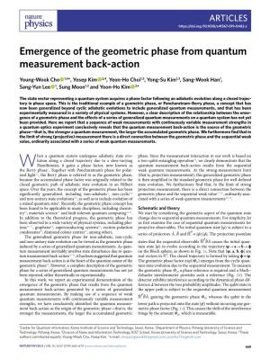 Emergence of the Geometric Phase from Quantum Measurement Back-Action