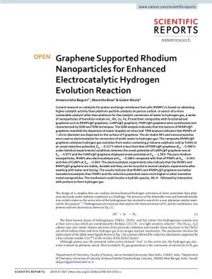Graphene Supported Rhodium Nanoparticles for Enhanced Electrocatalytic Hydrogen Evolution Reaction Ameerunisha Begum1*, Moumita Bose2 & Golam Moula2