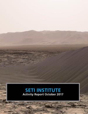 SETI INSTITUTE Activity Report October 2017