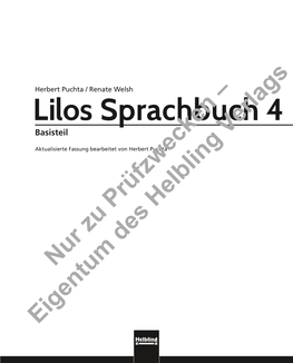 Lilos Sprachbuch 4 Basisteil Verlags Aktualisierte Fassung Bearbeitet Von Herbert Puchta