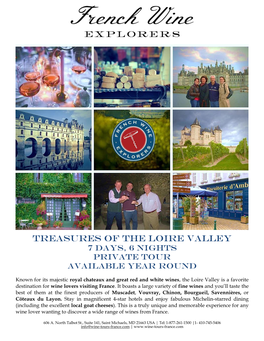 7 Day Treasures of the Loire Valley Tour